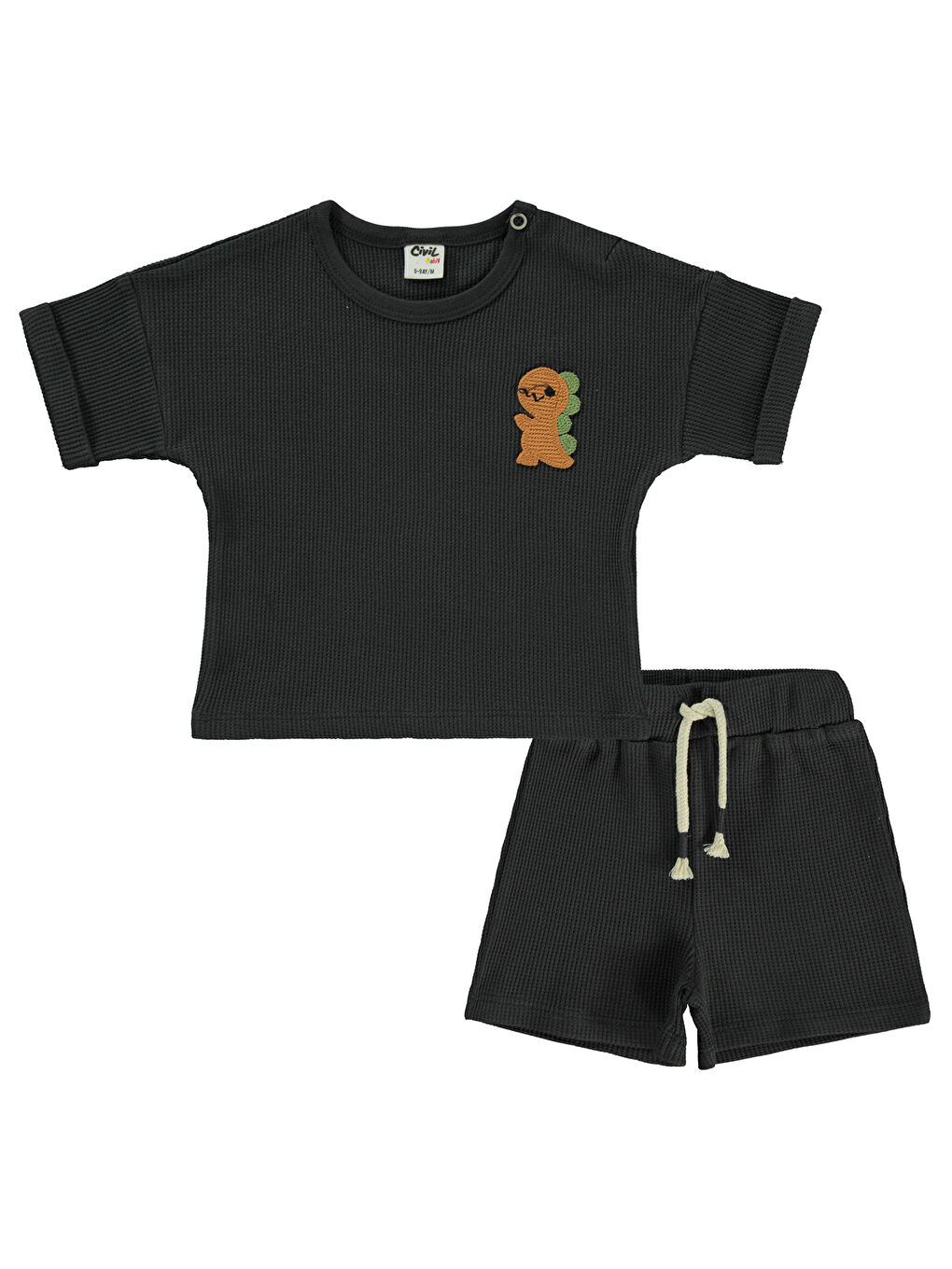Baby Erkek Bebek Şortlu Takım 6-18 Ay Antrasit