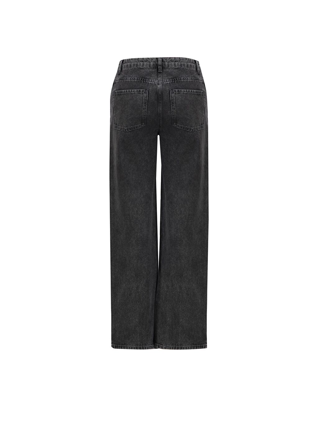 Gri Taş İşlemeli Wide Leg Denim Pantolon 25Yd9132 Antrasit-5