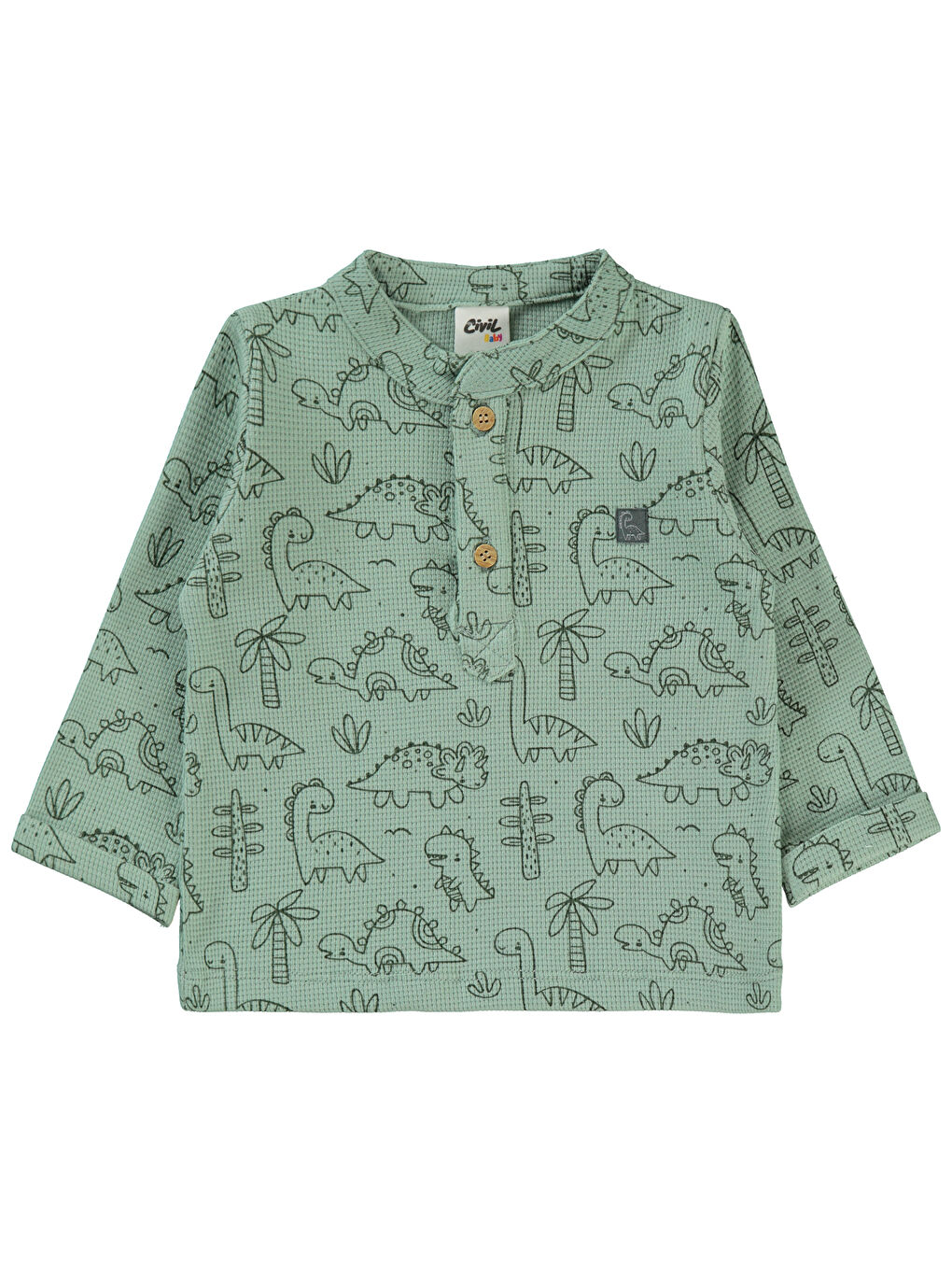 Baby Dinozor 6-18 Ay Sweatshirt - Haki 6-9 Ay