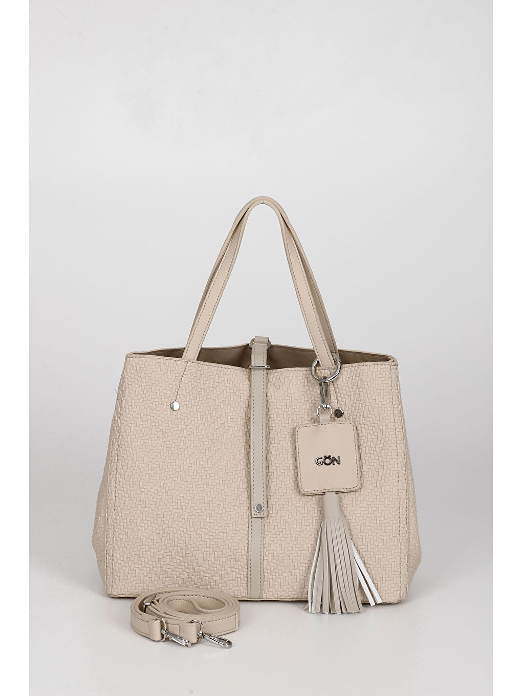 Bej Kadın BEJ Püsküllü El Ve Omuz Çantası-1