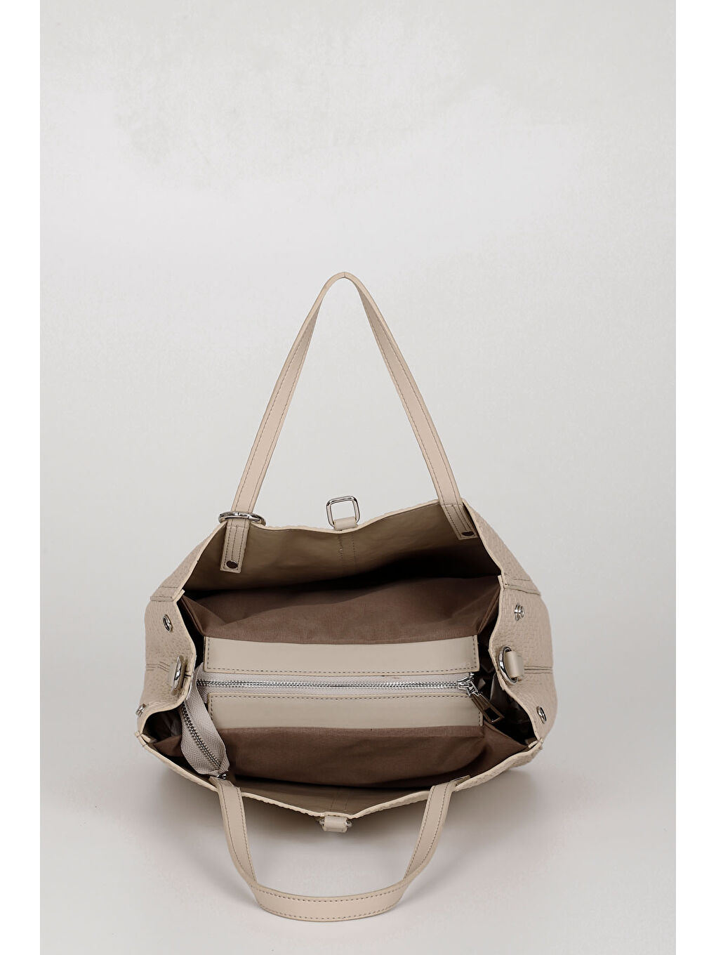 Bej Kadın BEJ Püsküllü El Ve Omuz Çantası-5