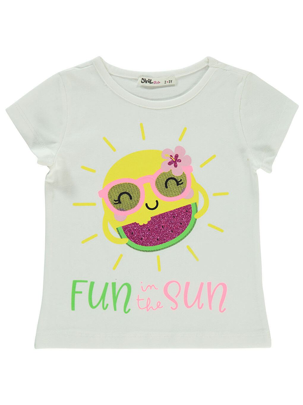 Girls Kız Çocuk Tişört 2-5 Yaş Ekru