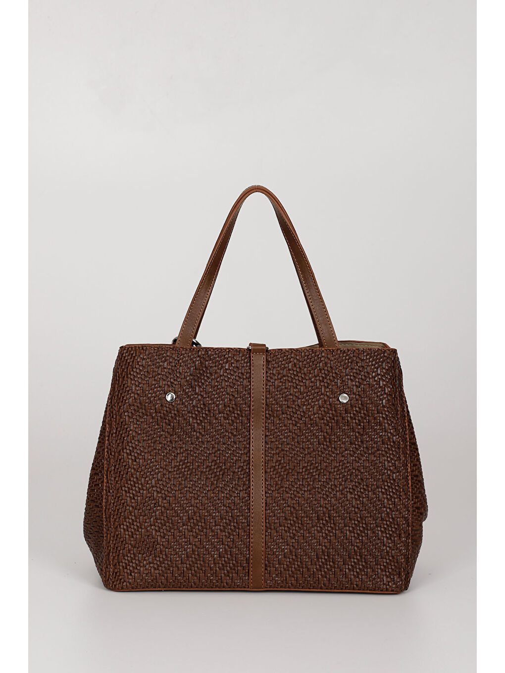 Kahverengi Kadın TABA Püsküllü El Ve Omuz Çantası-3