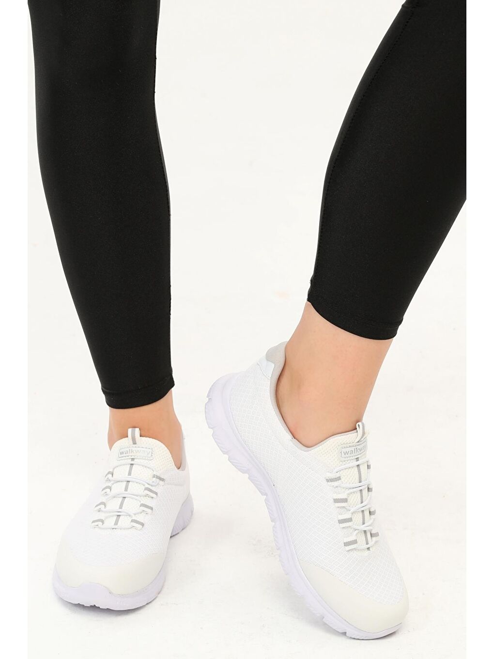 DAR KALIP Beyaz Gümüş Fileli Hafif Esnek Kadın Spor Ayakkabı Flexible G-1