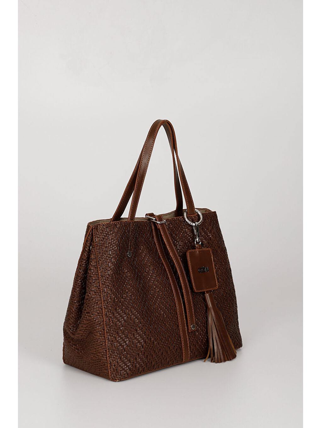 Kahverengi Kadın TABA Püsküllü El Ve Omuz Çantası-4