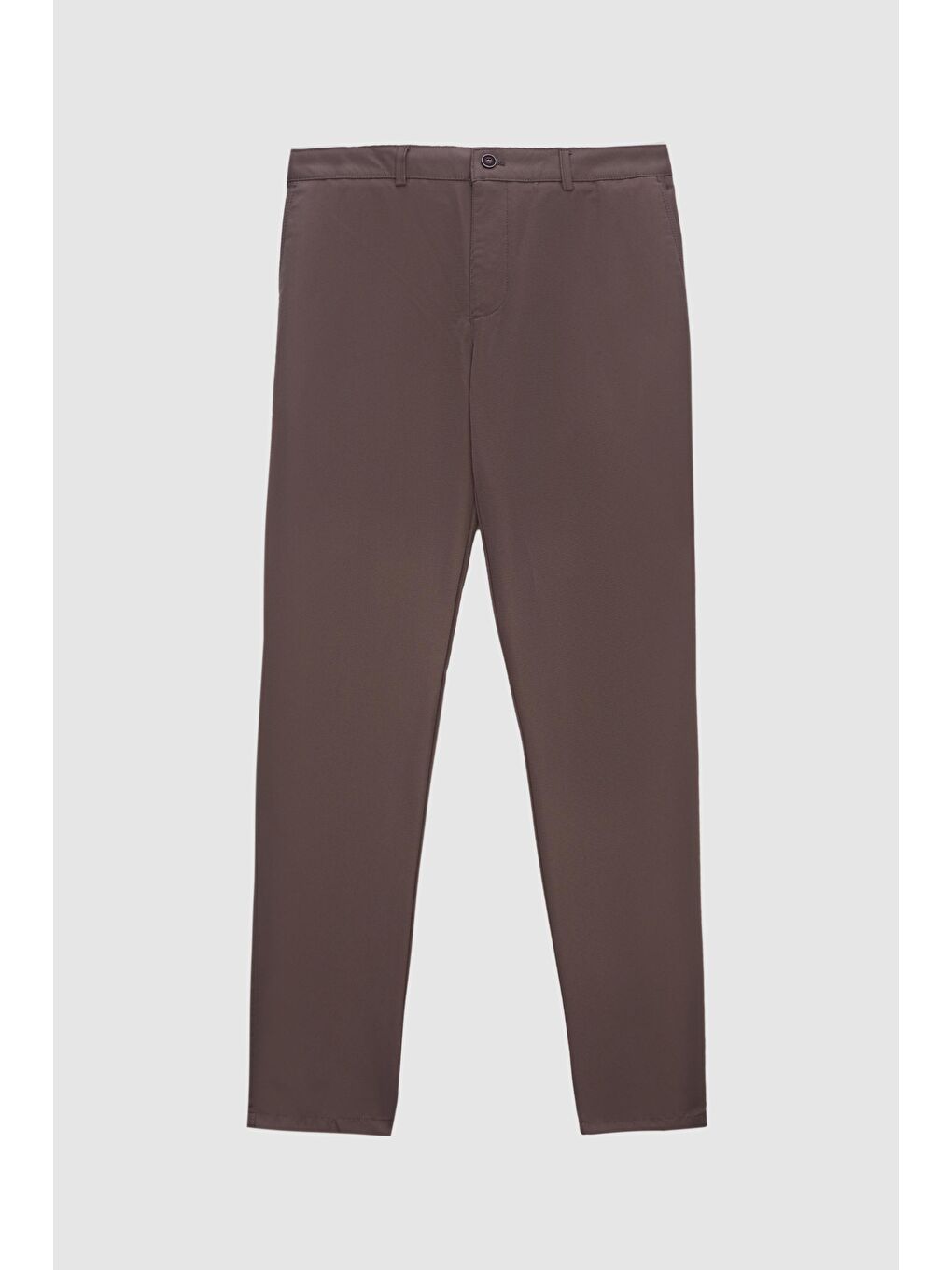 Slim Fit Gri Armürlü Yandan Cepli Pamuklu Chino Pantolon-4