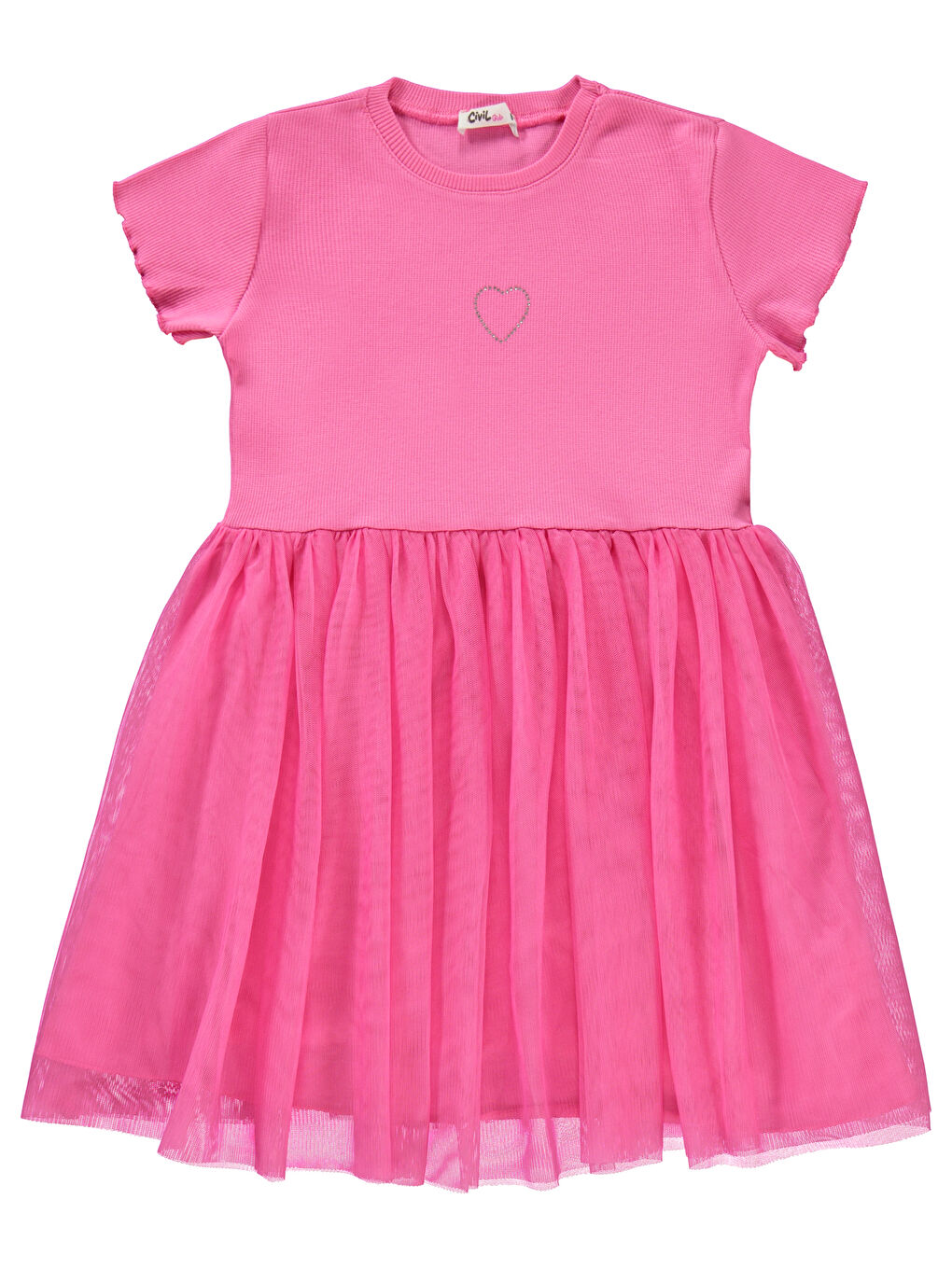 Girls Kız Çocuk Elbise 6-9 Yaş Fuşya