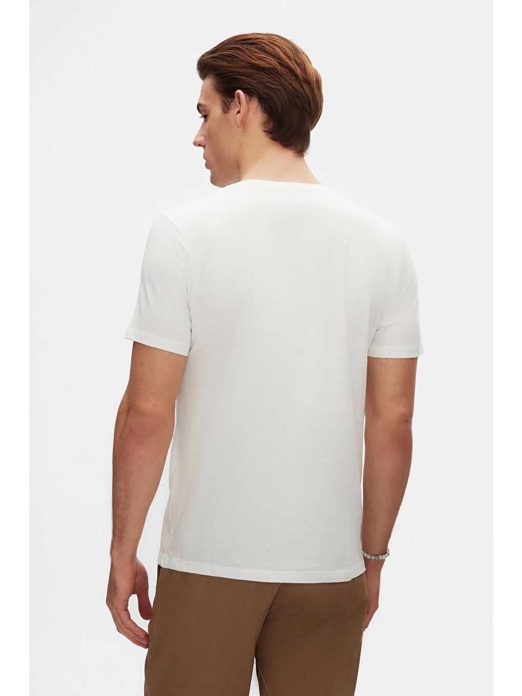 Slim Fit Beyaz 3'lü Tişört-2