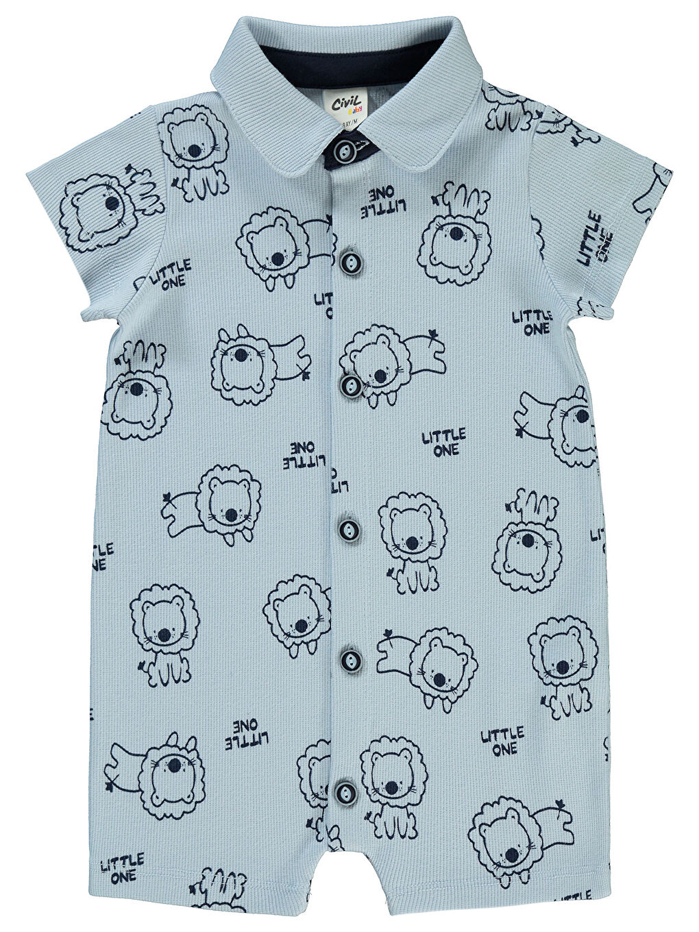 Baby Erkek Bebek Patiksiz Tulum 6-18 Ay Açık Mavi