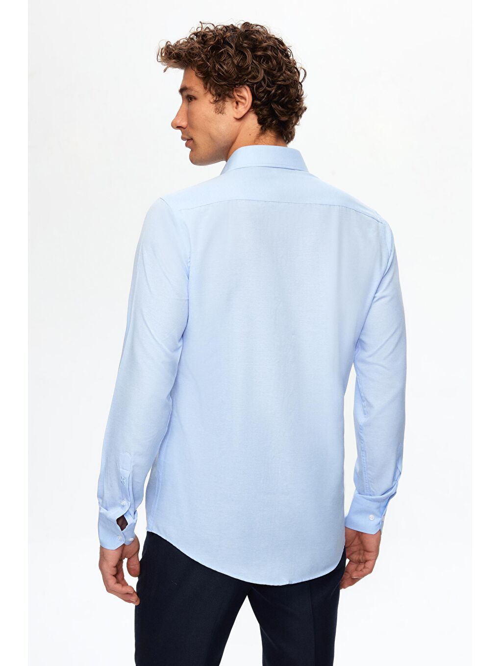 Slim Fit Bej İtalyan Yaka Kolay Ütülenebilir 2'li Gömlek-2