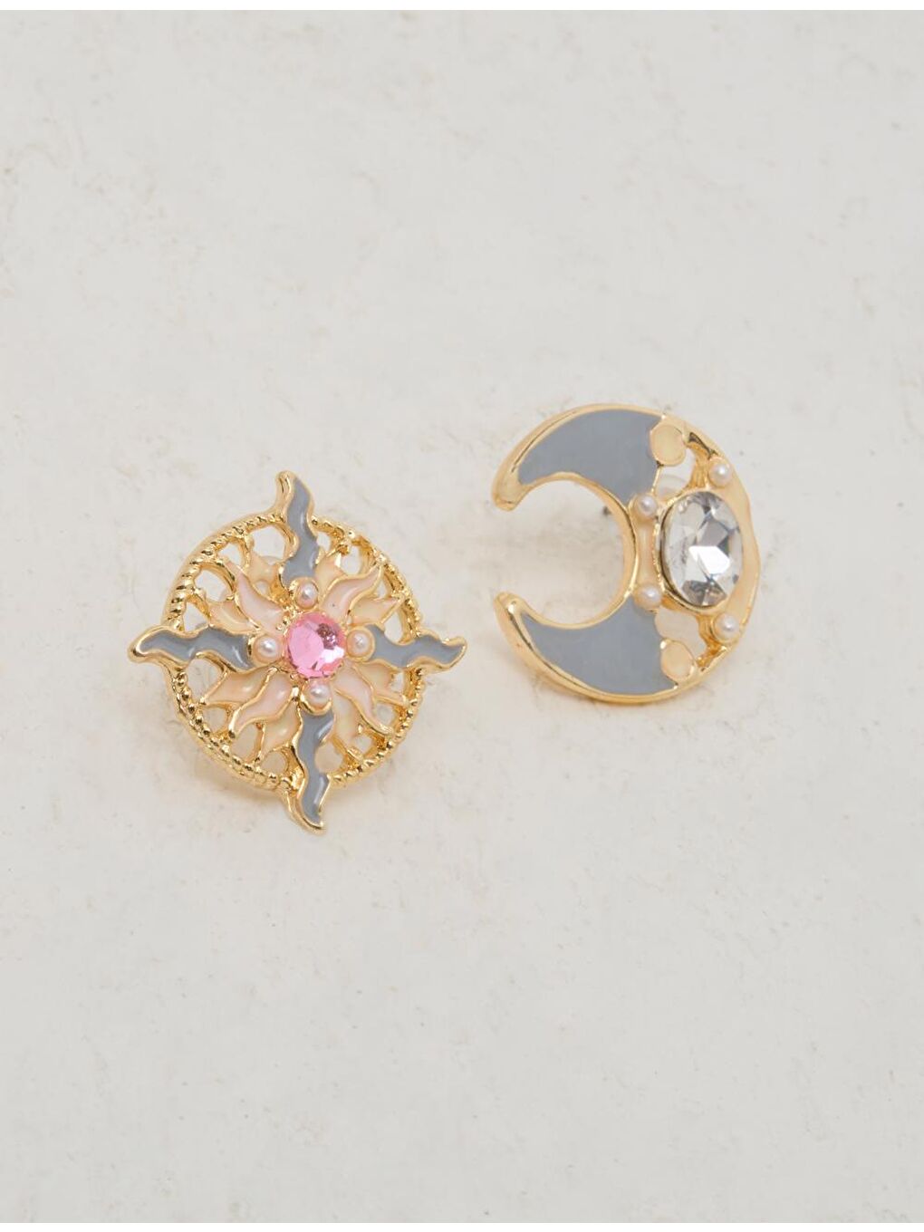 Karışık Mistik Göz ve Ay Vintage Küpe