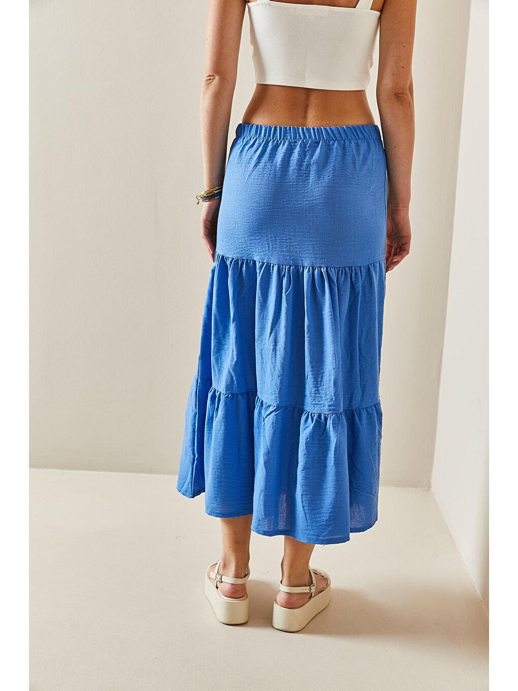 Turkuaz Volanlı Maxi Etek 3YXK7-47440-13-4