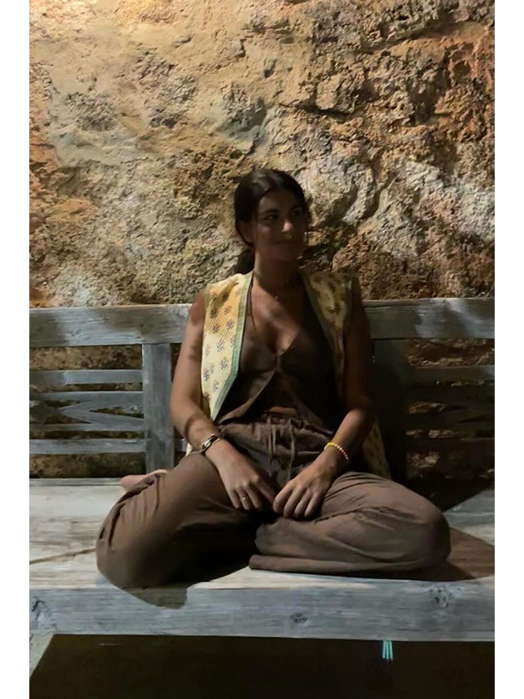 Kahverengi Beli Büzgülü Wide Leg Kumaş Pantolon Mg1950-4