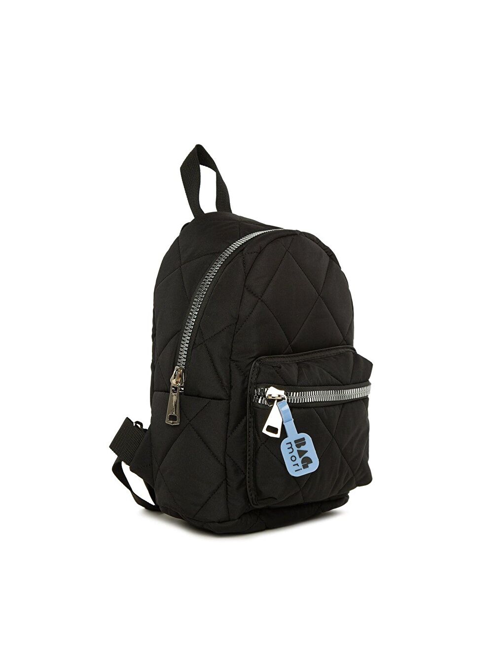 Siyah Kapitone Nakışlı Mat Şişme Çanta-1