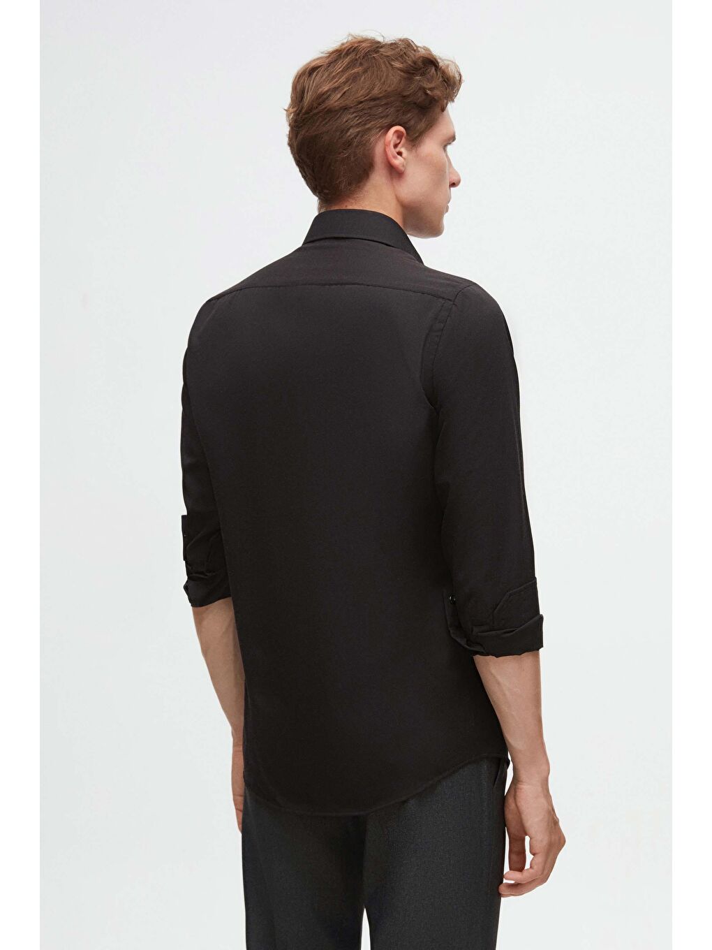 Slim Fit Siyah/Beyaz İtalyan Yaka Kolay Ütülenebilir 2'li Gömlek-2