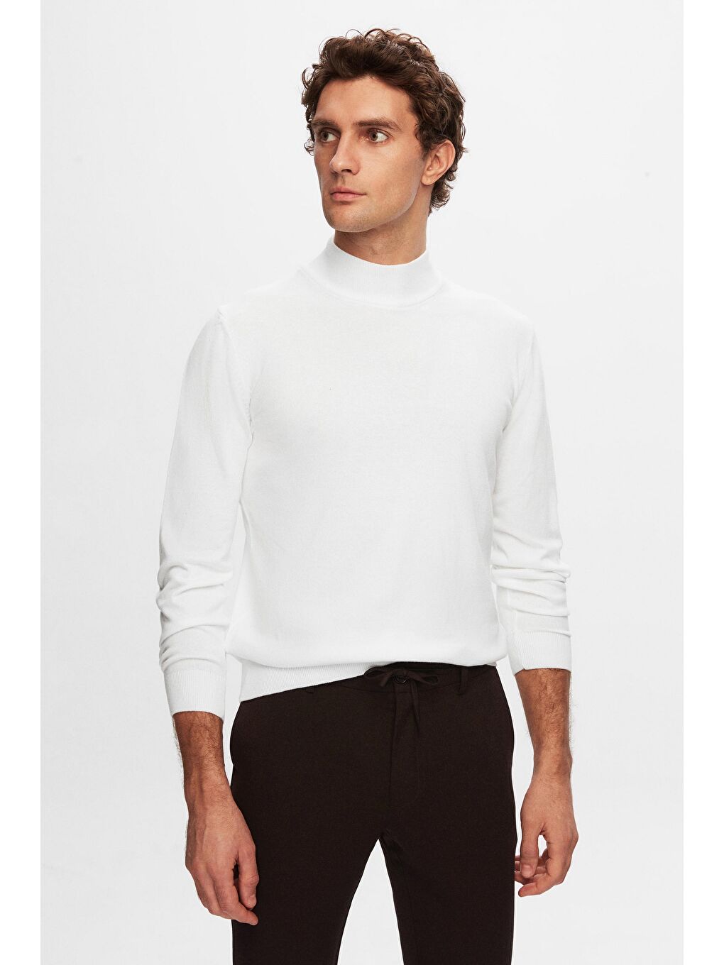 Slim Fit Kahverengi Beli Lastikli İpli Fermuarlı Elastanlı Rahat Jogger Pantolon-2