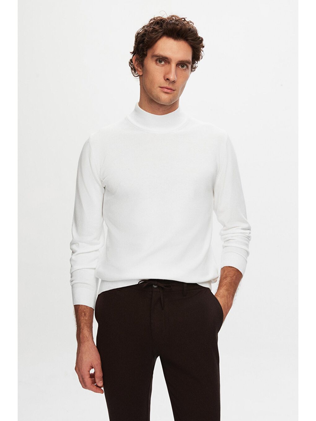 Slim Fit Kahverengi Beli Lastikli İpli Fermuarlı Elastanlı Rahat Jogger Pantolon-3