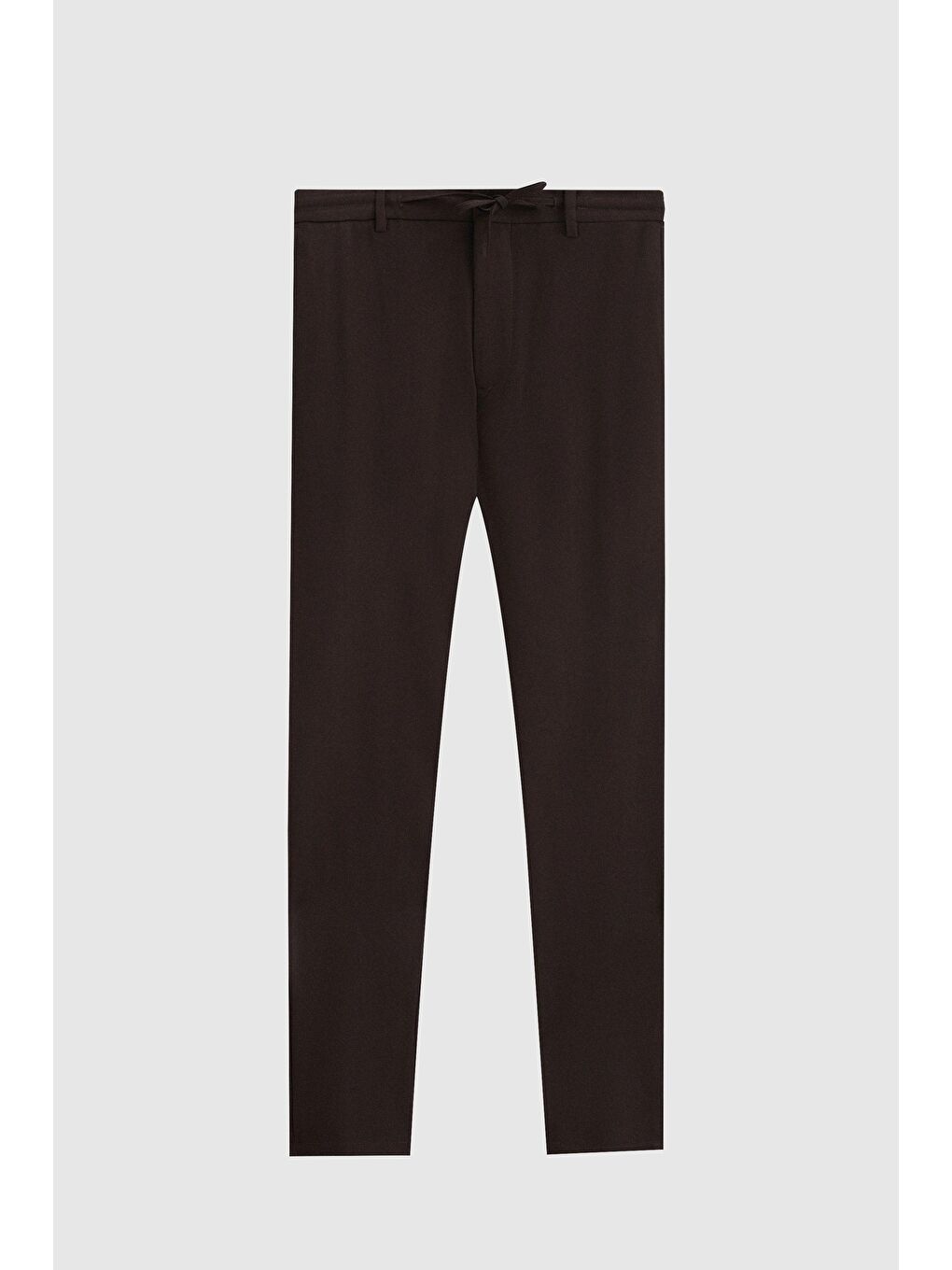 Slim Fit Kahverengi Beli Lastikli İpli Fermuarlı Elastanlı Rahat Jogger Pantolon-4