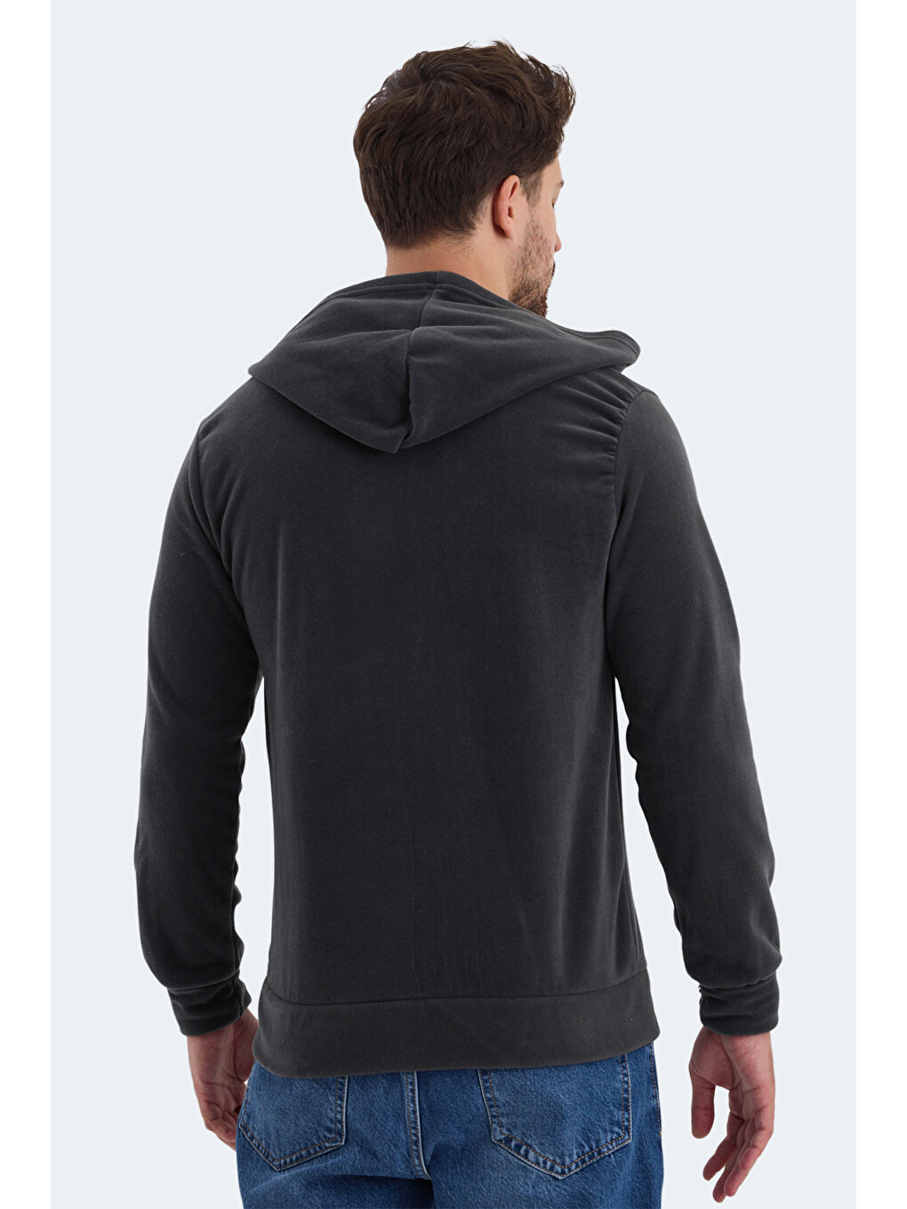 SAMSON Erkek Fermuarlı Sweatshirt Koyu Gri-1