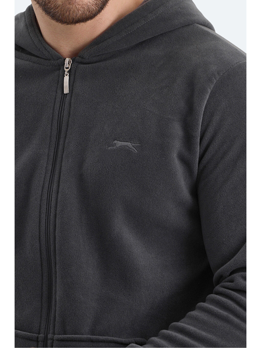 SAMSON Erkek Fermuarlı Sweatshirt Koyu Gri-4