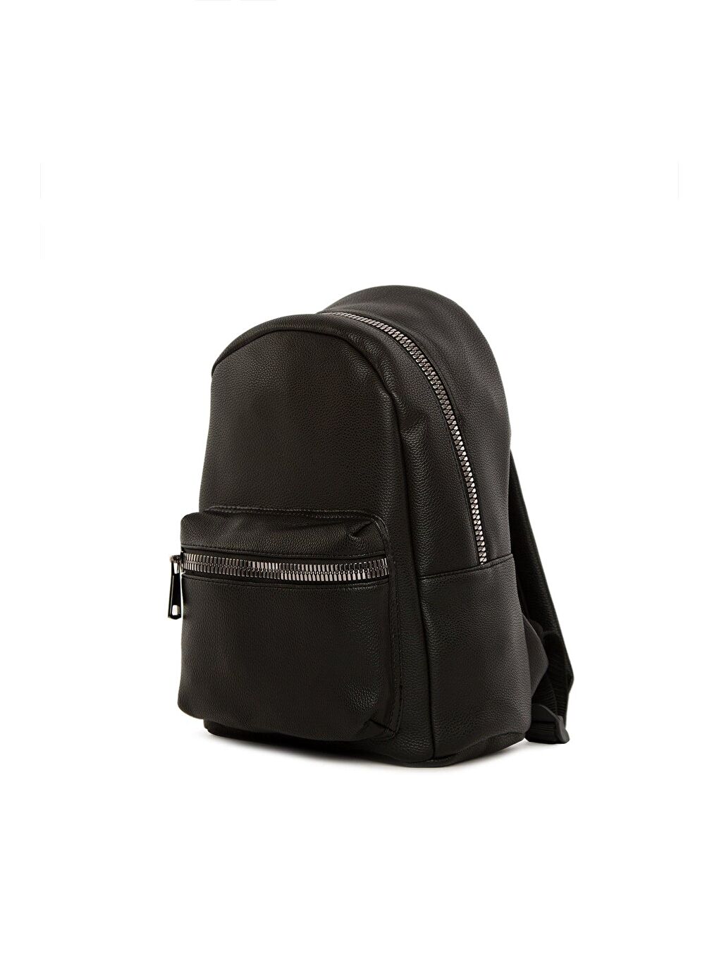 Siyah Kalın Fermuarlı Küçük Sırt Çantası-1