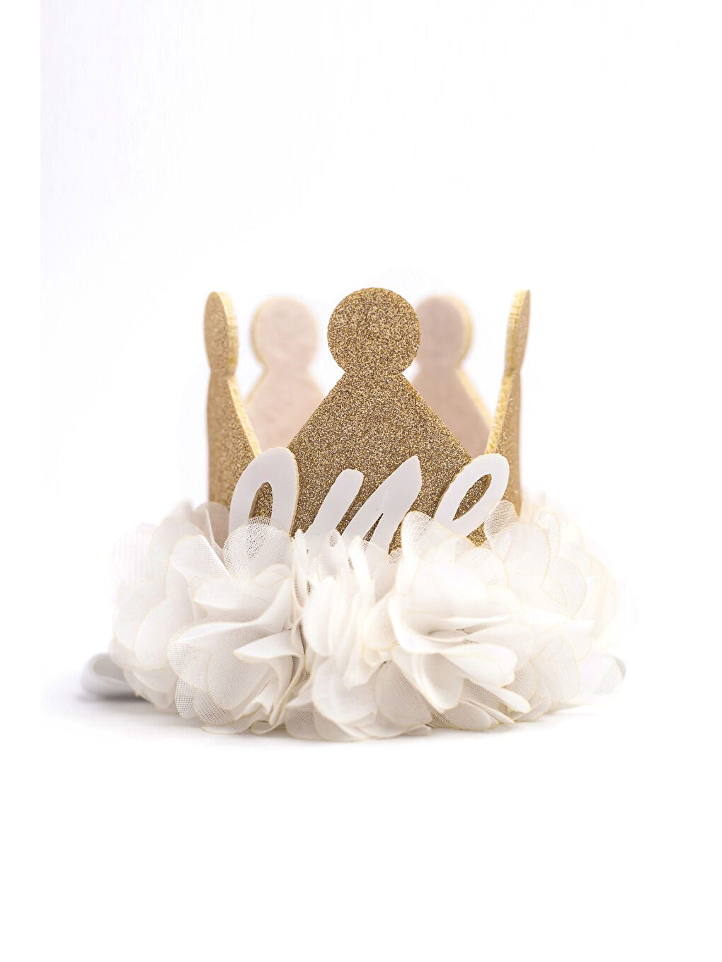 Beyaz 1 Yaş Kraliçe Doğum Günü Tacı