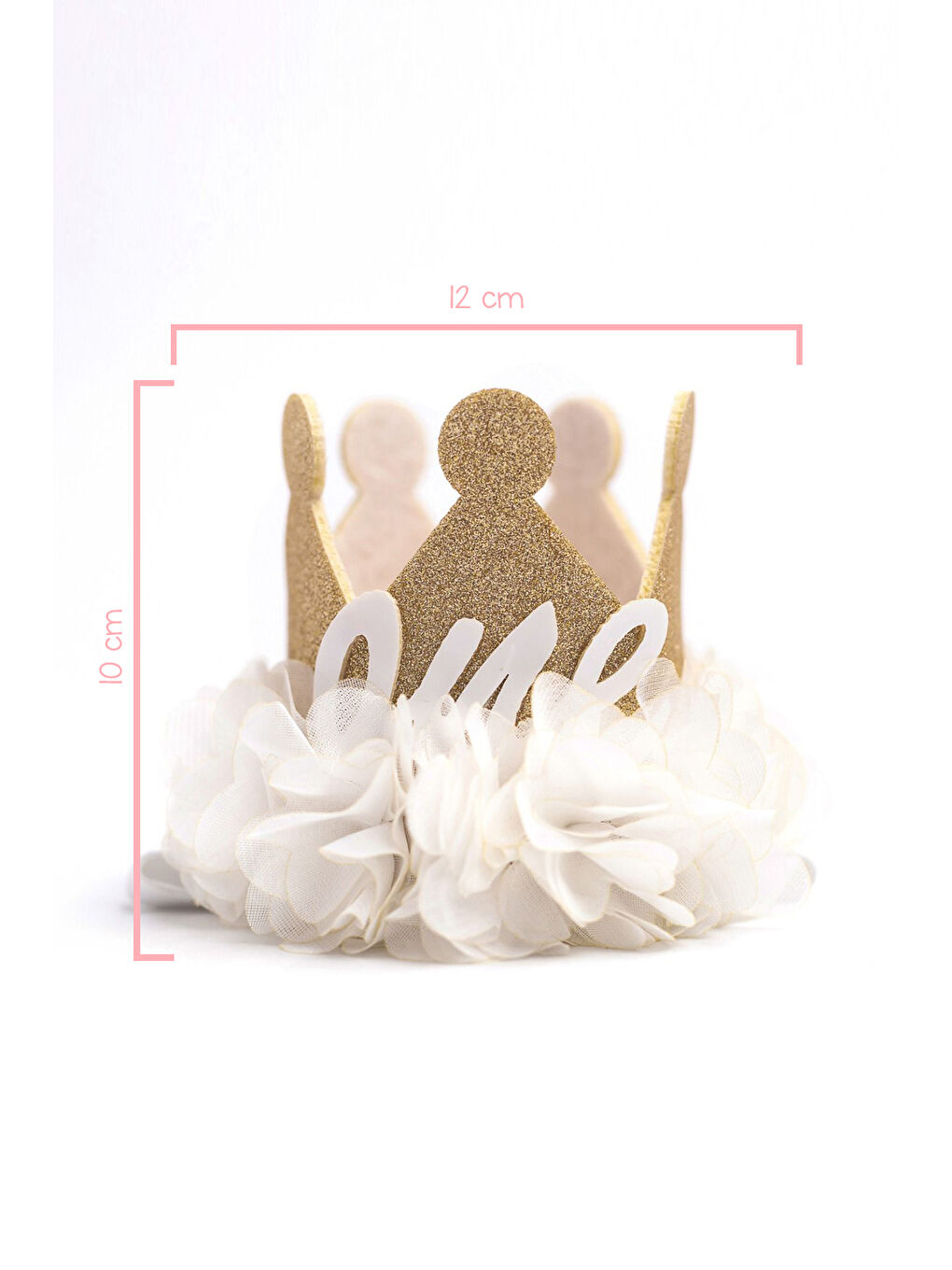 Beyaz 1 Yaş Kraliçe Doğum Günü Tacı-1