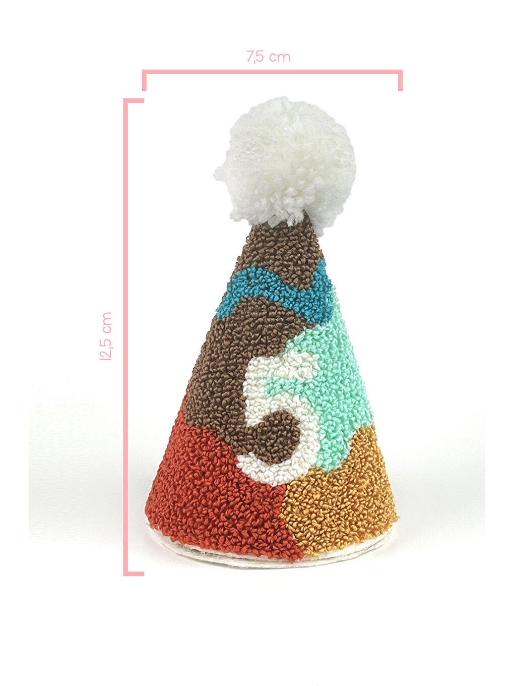 Karışık Çok Renkli Safari Punch Nakışlı 5 Rakamı Huni Doğum Günü Klips Toka-2