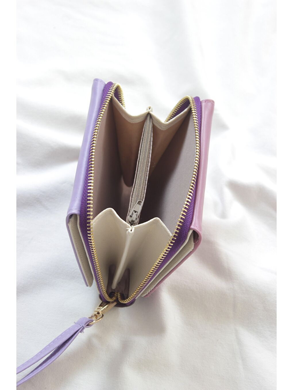 Mor Büyük Boy Renkli Kadın El Çantası ve Cüzdan-4