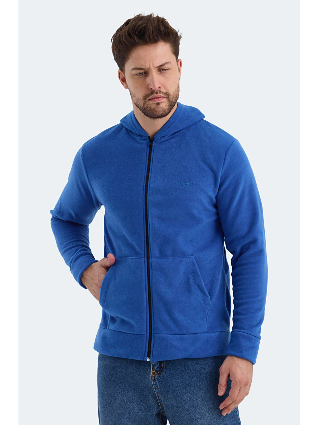 SLAZENGER SAMSON Erkek Fermuarlı Sweatshirt Saks Mavi - 2