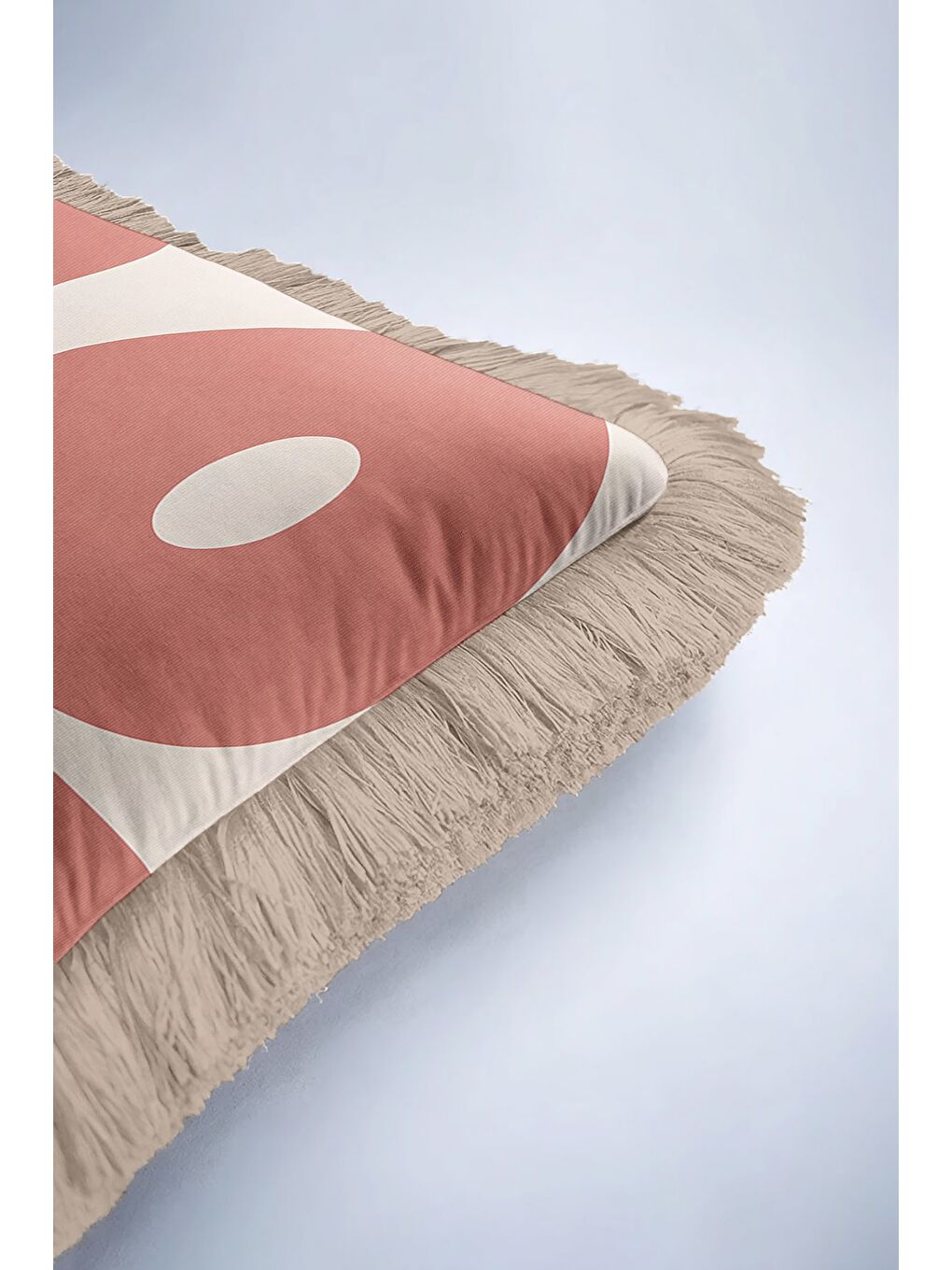 Karışık Retro Home Sweet Saçaklı Yastık Kılıfı - Neşeli Bohem Pembe Bej Püsküllü Kırlent Kılıfı-6