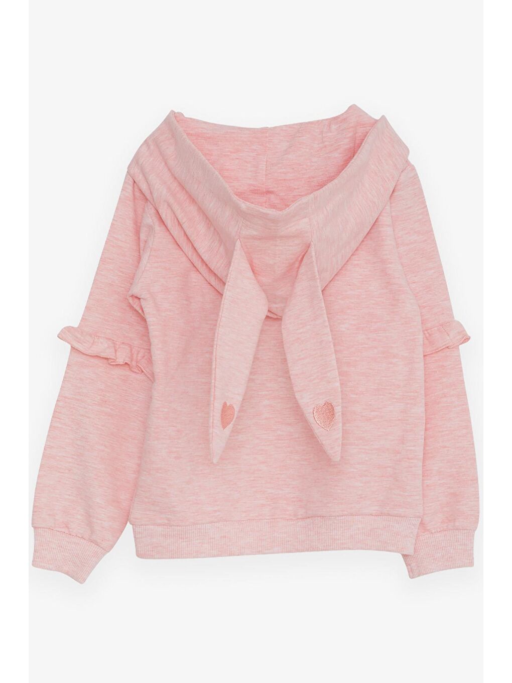 Pembe Kız Çocuk Sweatshirt Tavşancık Baskılı Somon Melanj (1.5-5 Yaş)-1