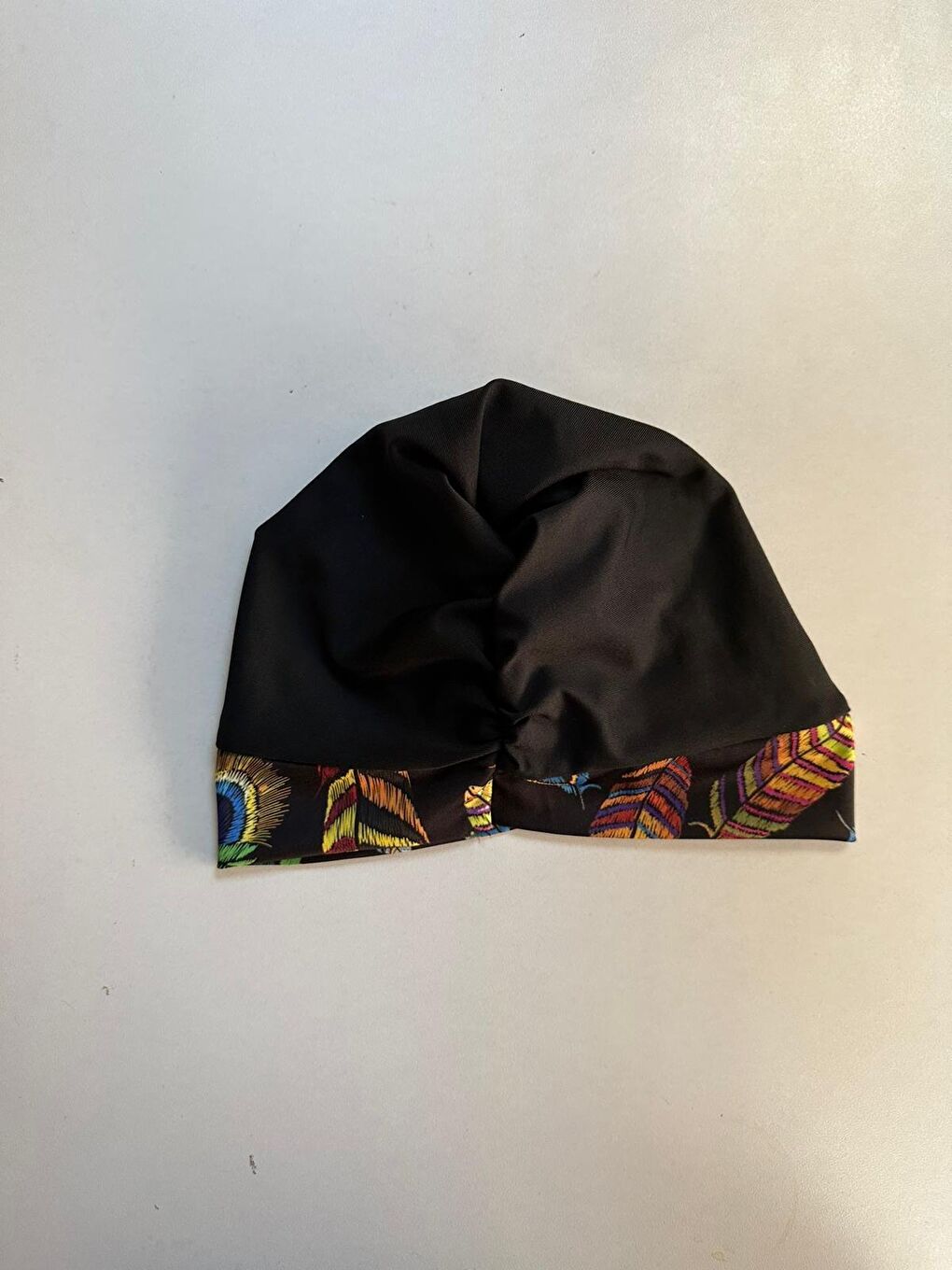 Kadın Siyah Uzun Kollu Likralı Tam Kapalı Tüy Desenli Tesettür Mayo HZL23S-AR12531-1