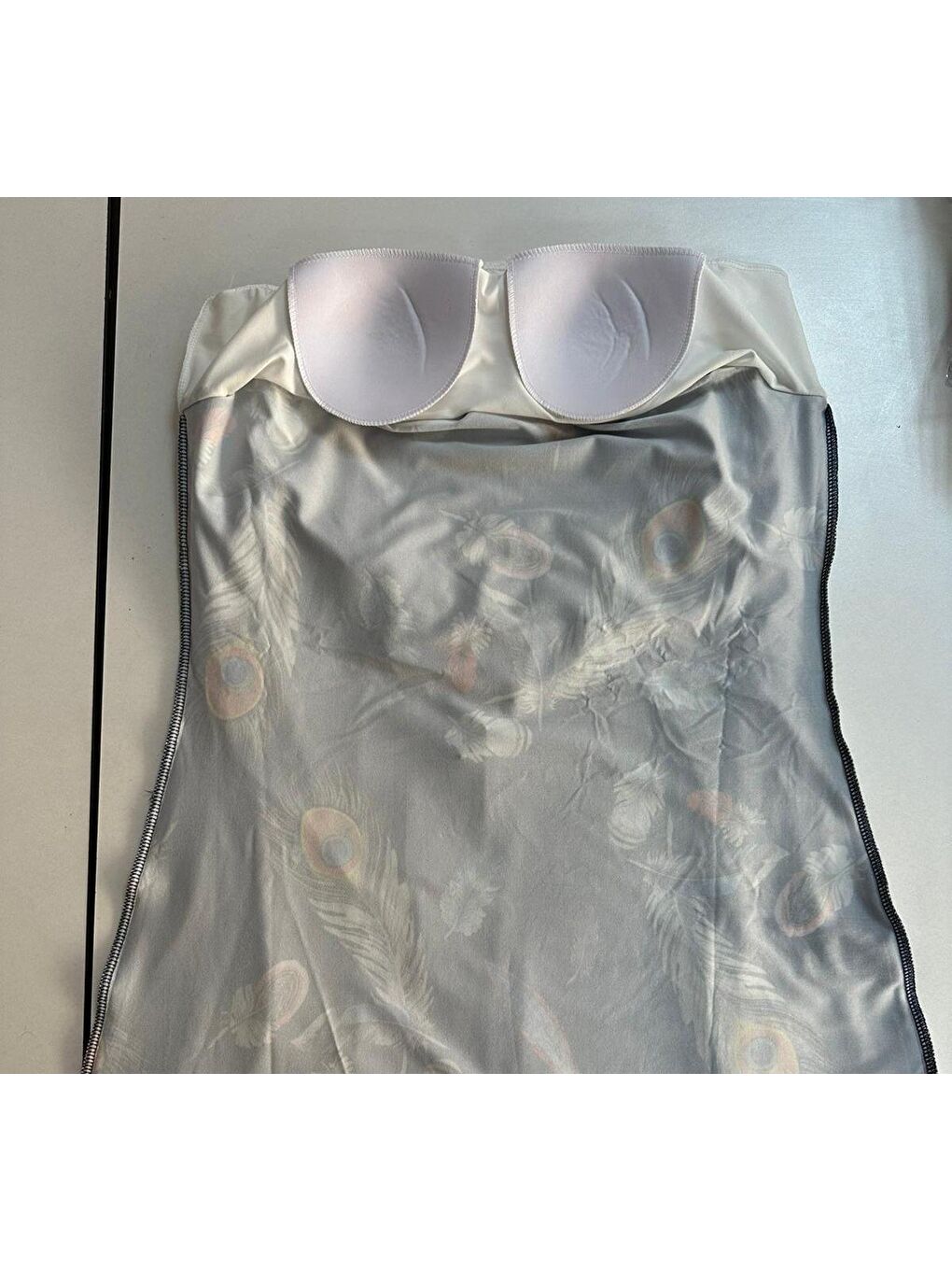 Kadın Siyah Uzun Kollu Likralı Tam Kapalı Tüy Desenli Tesettür Mayo HZL23S-AR12531-2