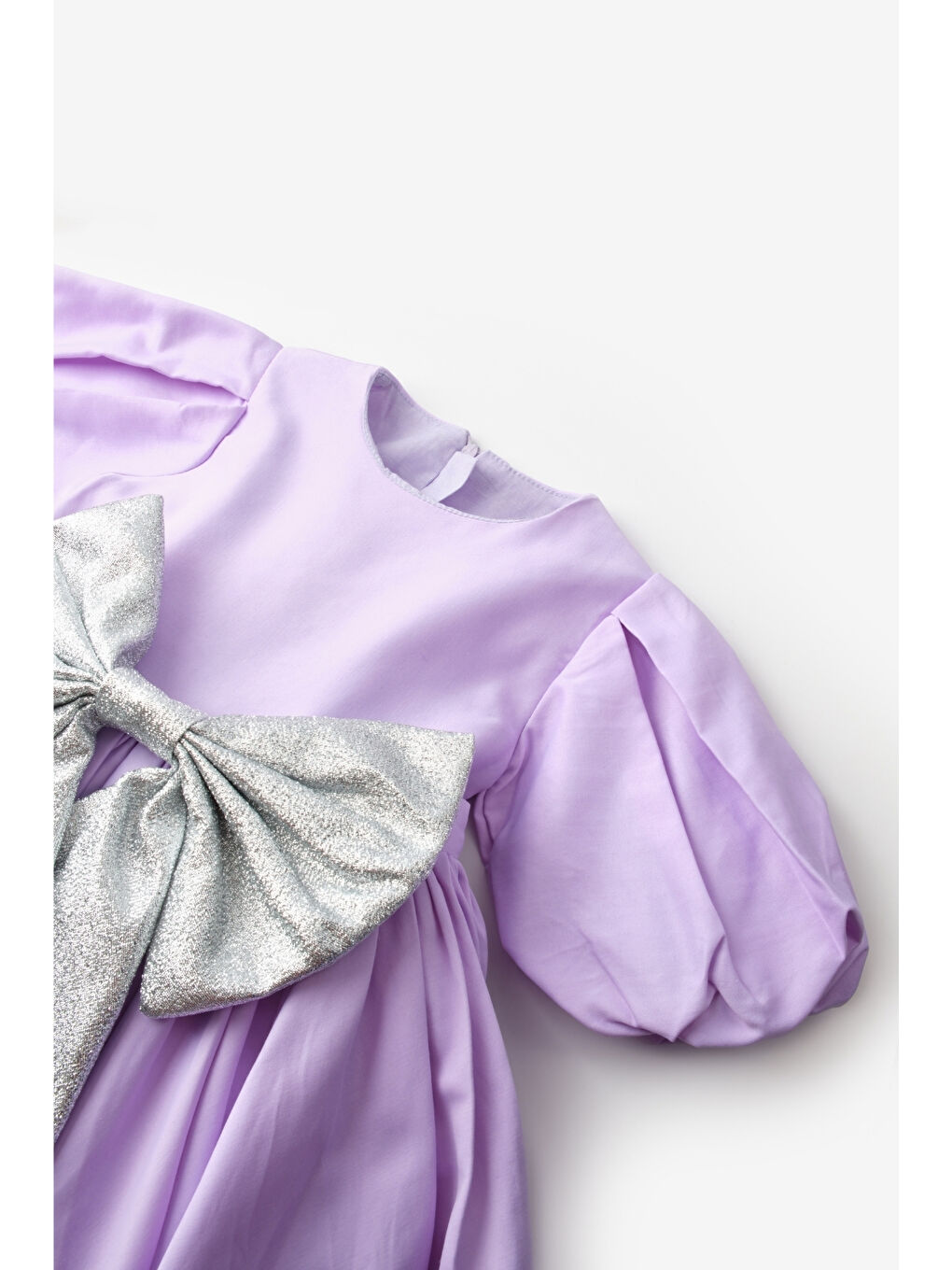 Lila Dev Fiyonk Detaylı Kız Çocuk Elbise - Celine-6