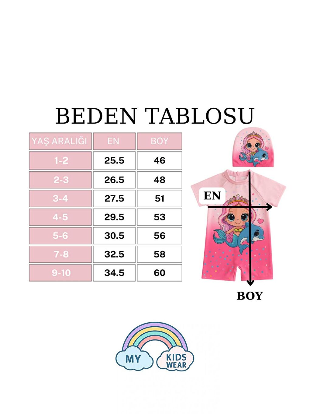 Pembe Kız Çocuk Dalgıç Kumaş Gizli Fermuarlı Boneli Mayo Takımı 3-10 Yaş 11934-1