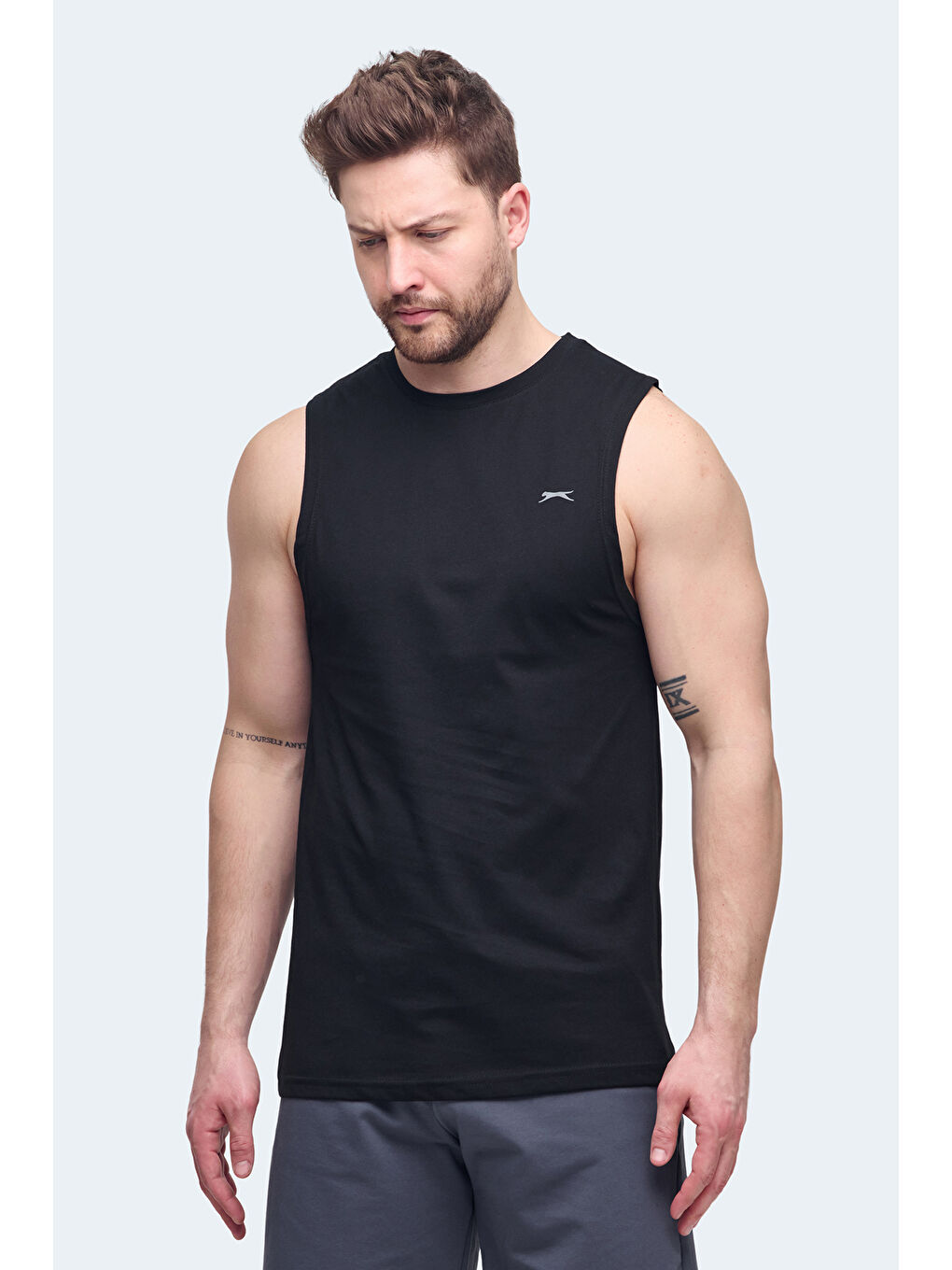 VIZON Erkek Kolsuz Tişört Siyah-2