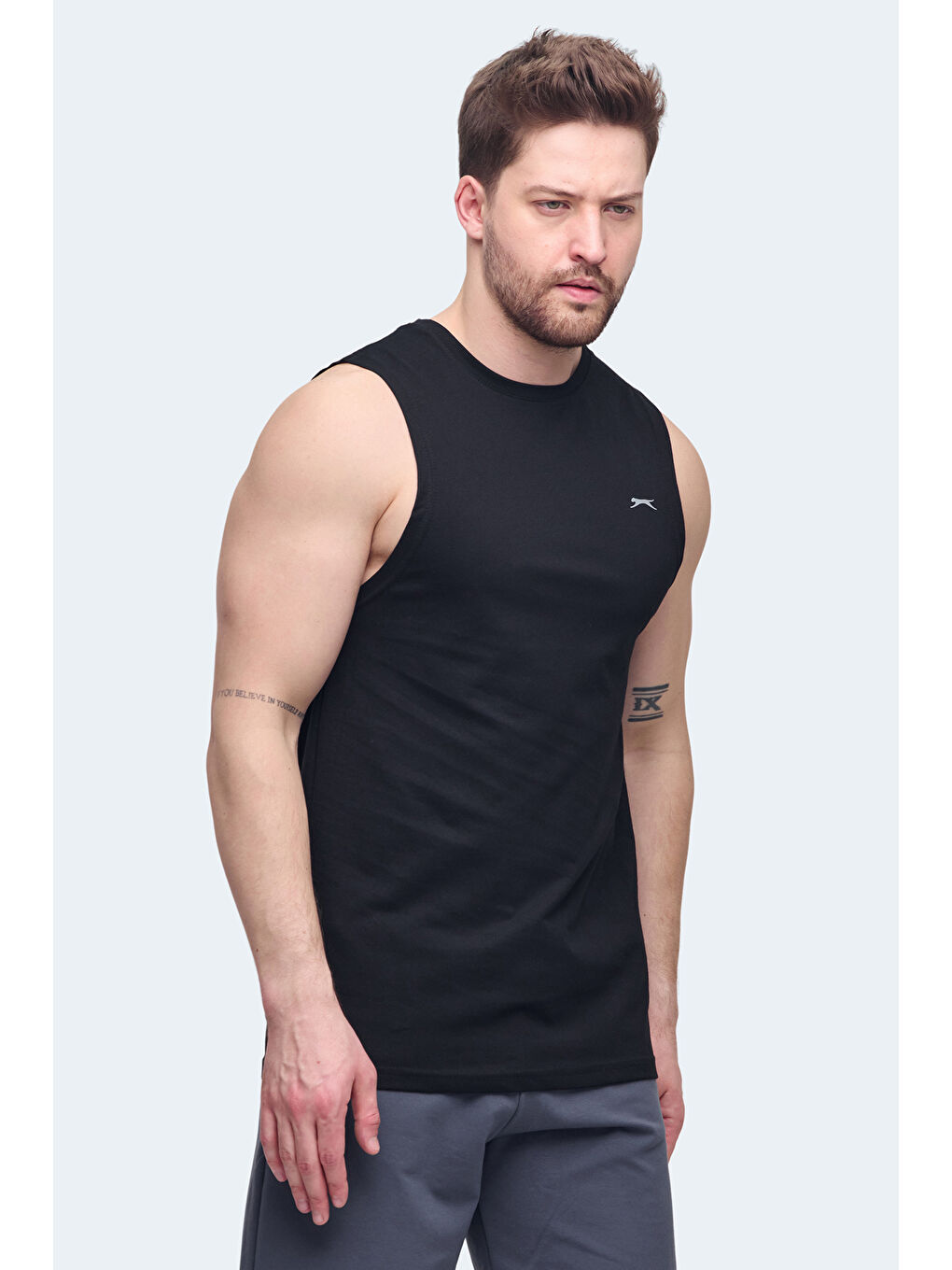 VIZON Erkek Kolsuz Tişört Siyah-3