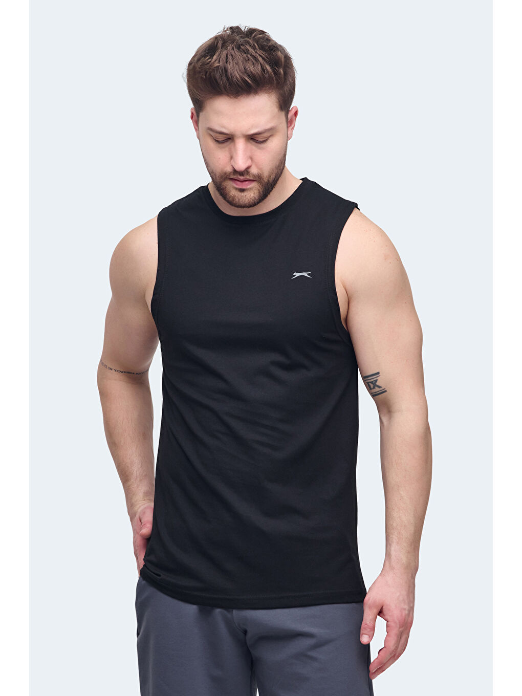 VIZON Erkek Kolsuz Tişört Siyah-4