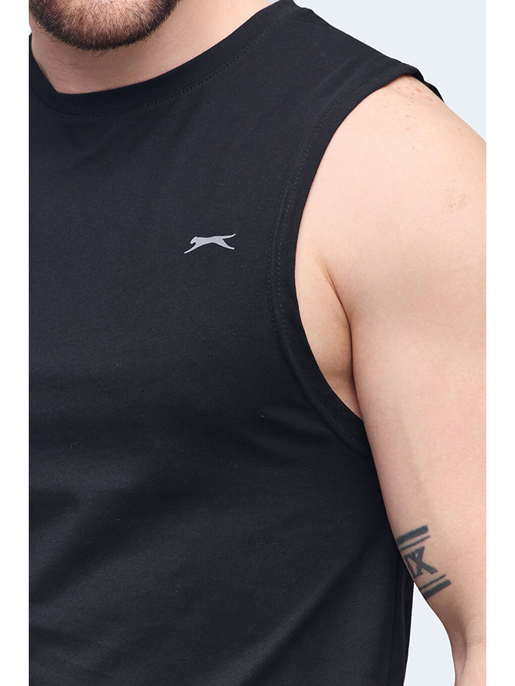 VIZON Erkek Kolsuz Tişört Siyah-5