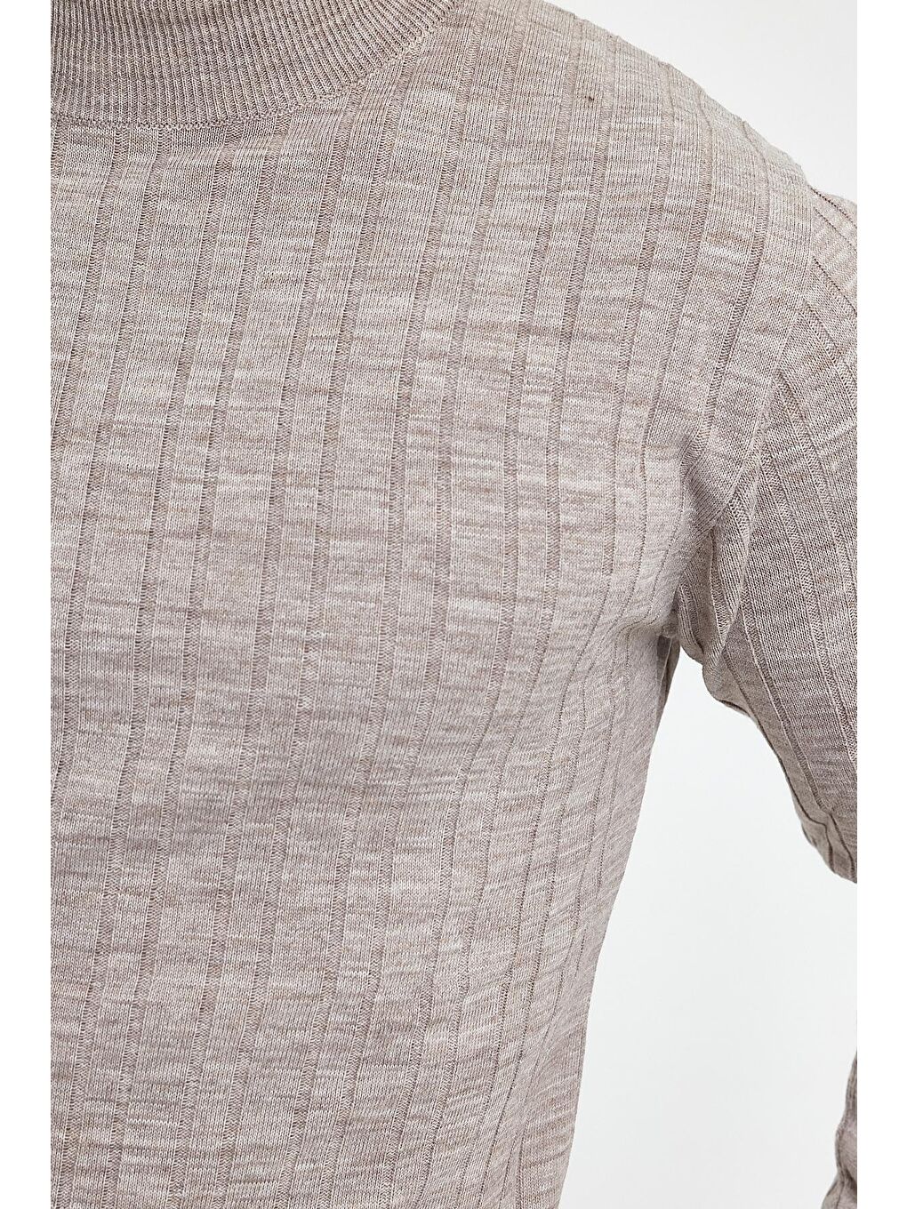 Kahverengi Erkek Balıkçı Uzun Kol Kazak-2