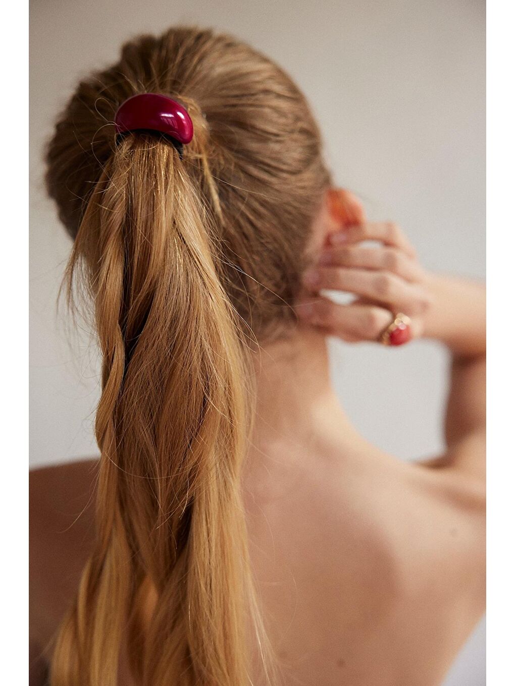 Mürdüm Akrilik Lastikli At Kuyruğu Tokası-2