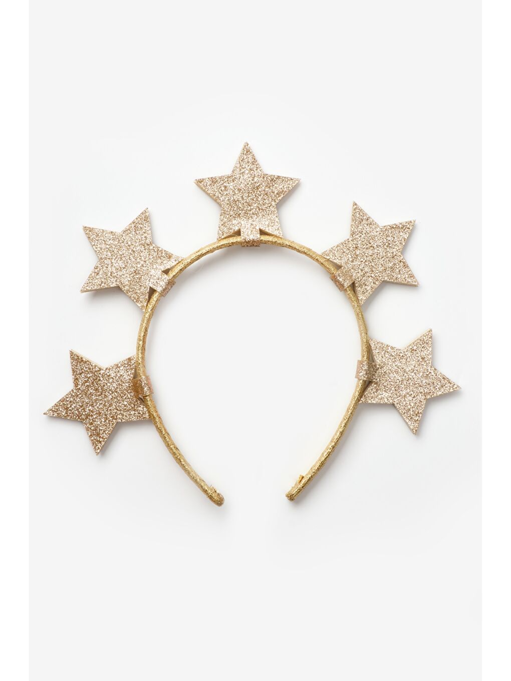 Sarı Altın 5'li Yıldız Figürlü Kız Çocuk Taç