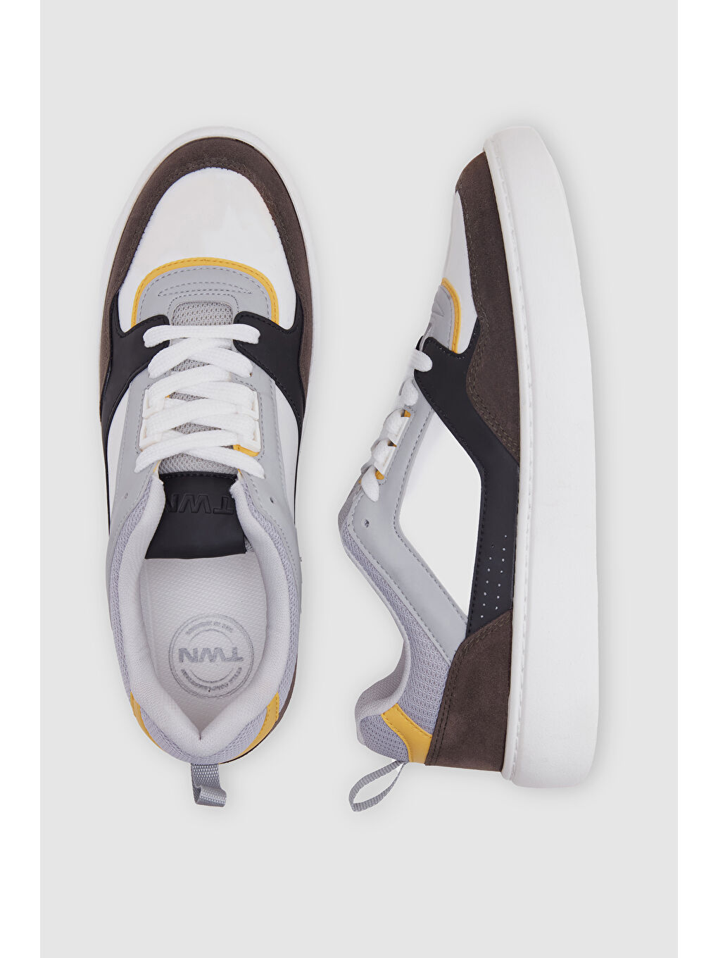 Twn Beyaz Kalın Beyaz Tabanlı Bağcıklı Sneaker Ayakkabi-4