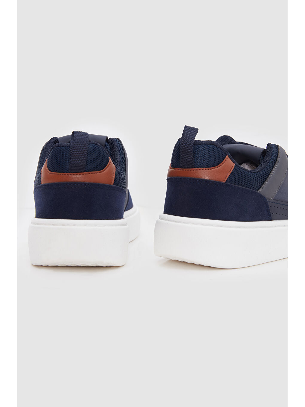 Twn Lacivert Kalın Beyaz Tabanlı Bağcıklı Sneaker Ayakkabi-3