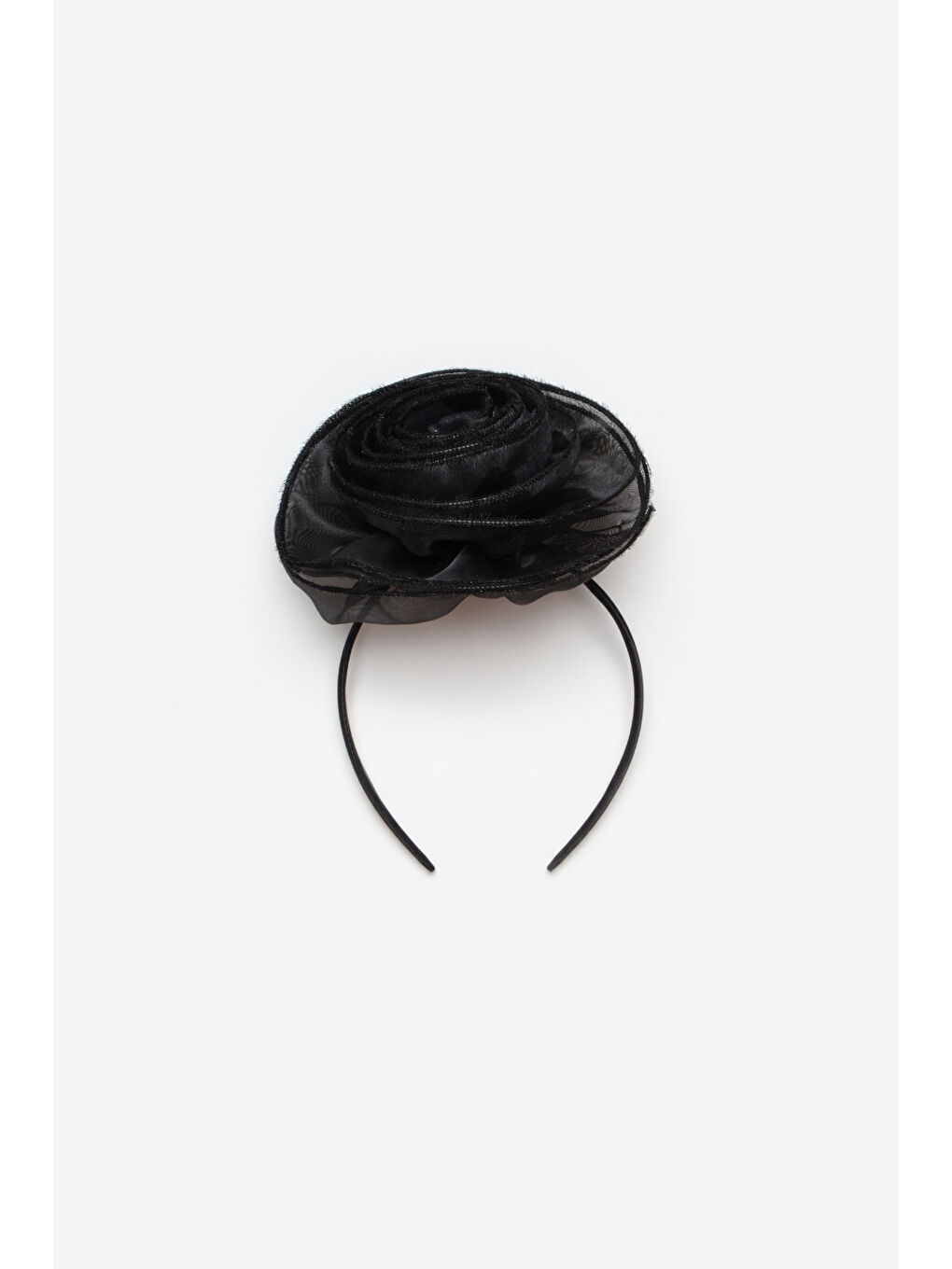 Siyah Organze Gül Detaylı Kız Çocuk Taç-1