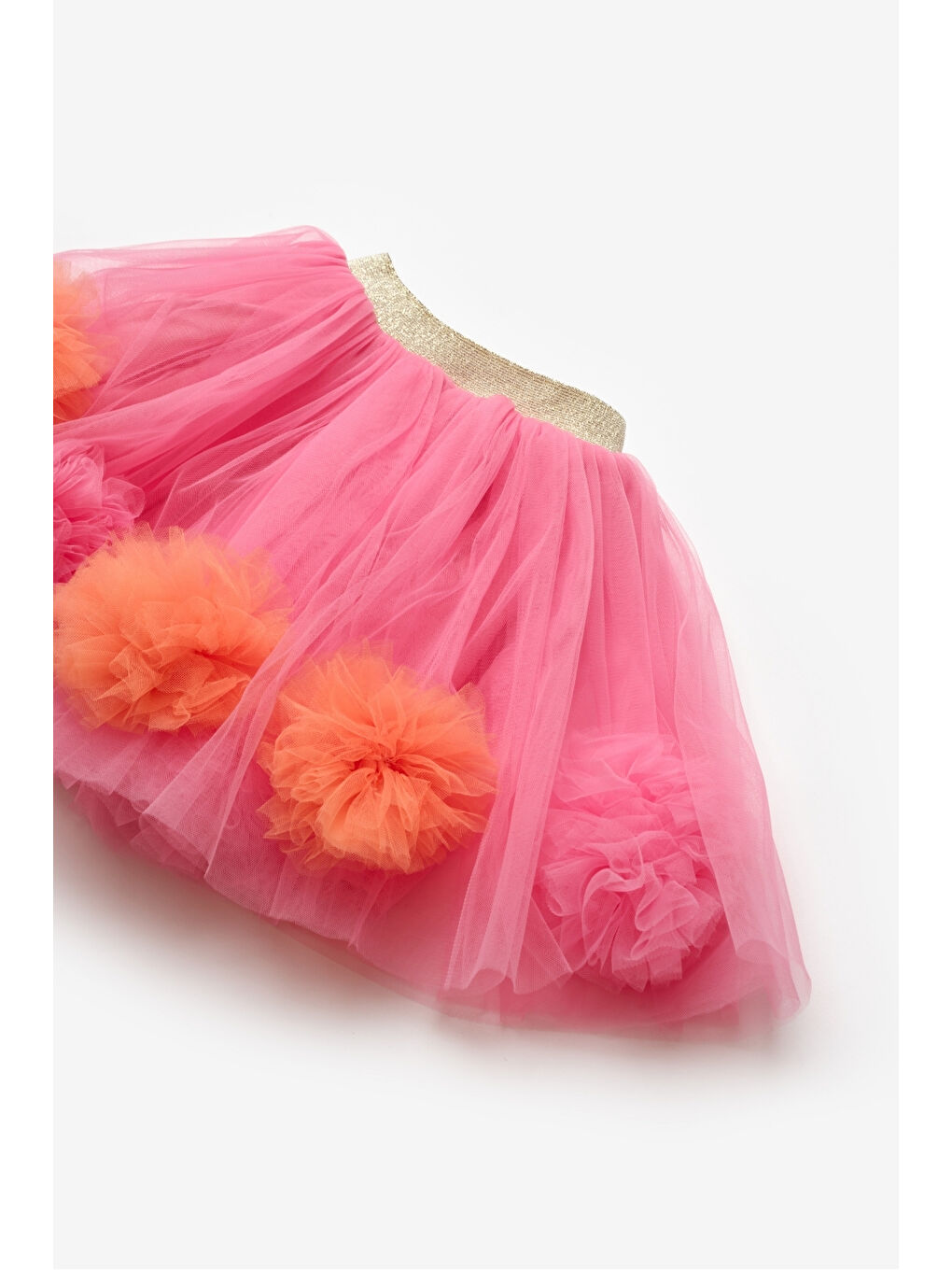 Fuşya Ponpon Detaylı Kız Çocuk Etek - Hilda-6