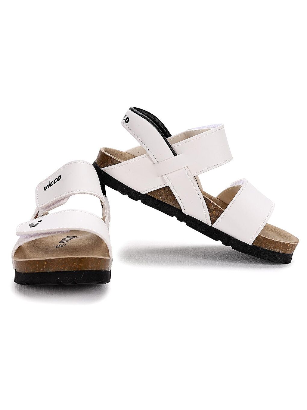 Beyaz Misha Cırtlı Kız/Erkek Çocuk Sandalet Ayakkabı 321.22Y.178-1