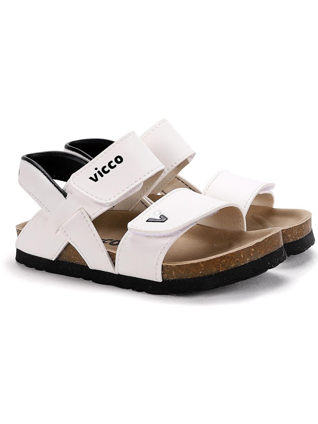 Beyaz Misha Cırtlı Kız/Erkek Çocuk Sandalet Ayakkabı 321.22Y.178-2