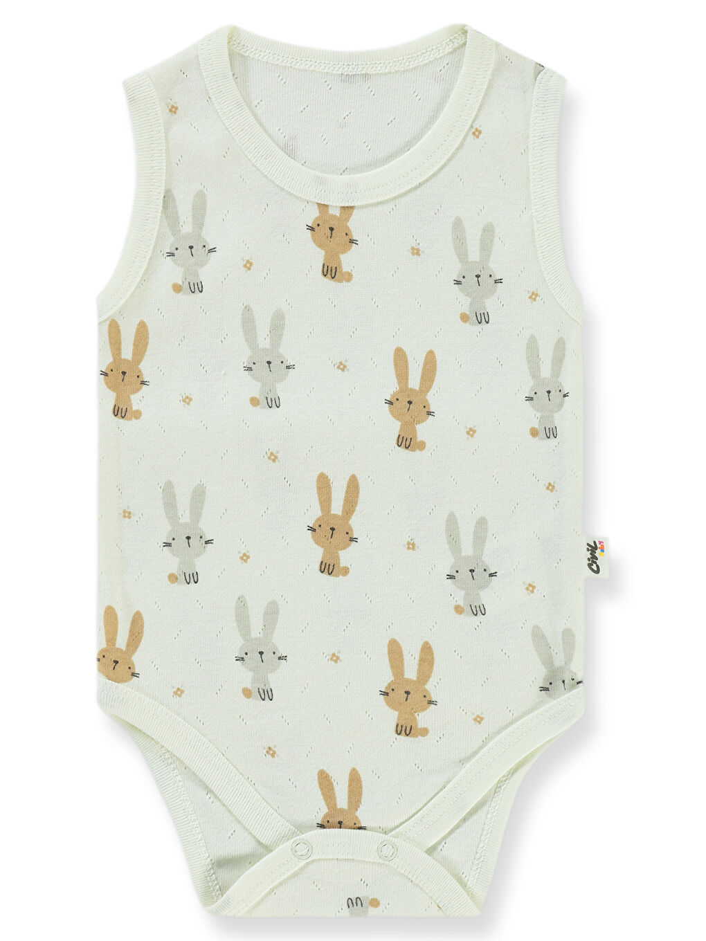 Bej Baby Kız Bebek Çıtçıtlı Badi 1-18 Ay FilDişi